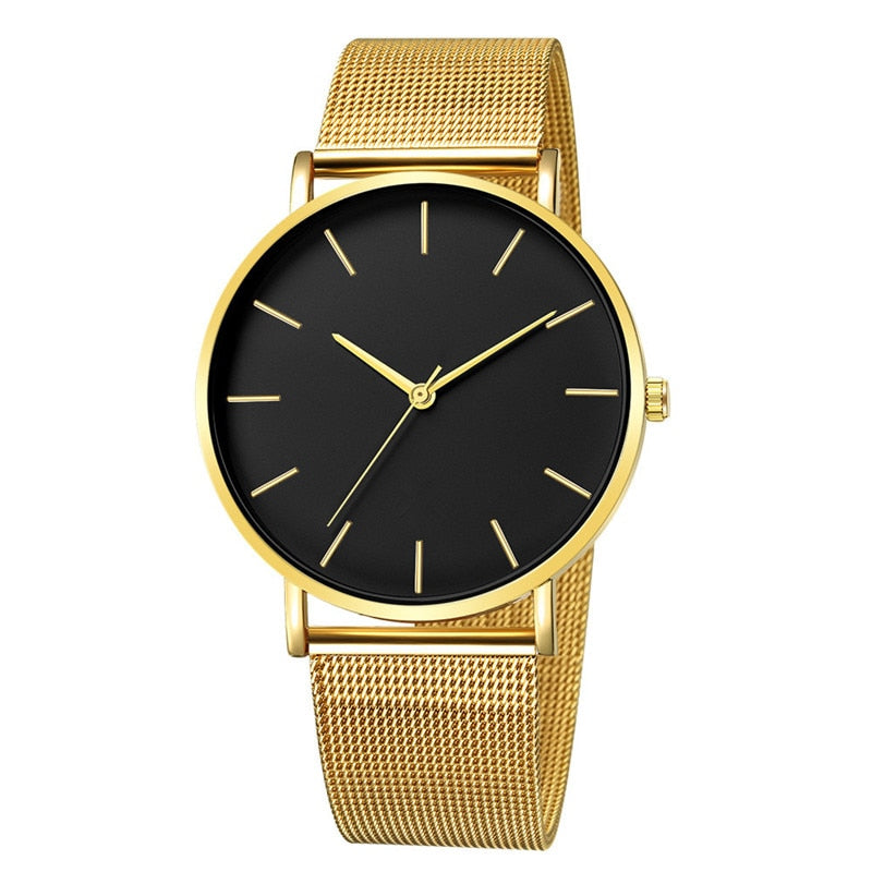 Men Watch Quartz Casual Watches Simple Metal Hour Reloj Quartz Watch Montre Mesh Stainless Steel erkek kol saati masculino clock - Executive-Skincare