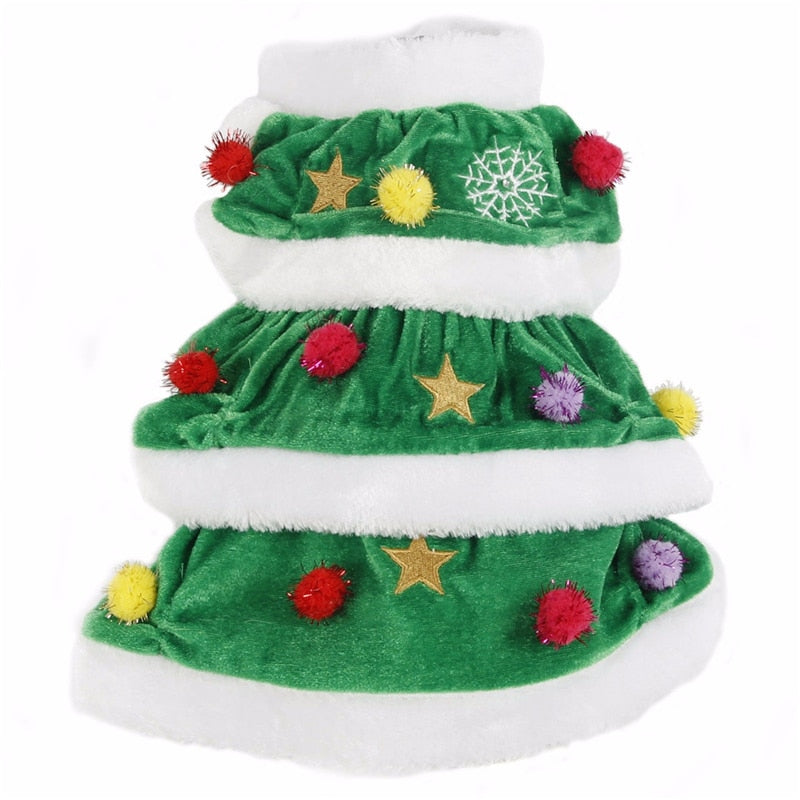 1Pc Christmas Tree Teddy Dog Coat Holiday New Year Puppy Sleeveless Clothes Round Neck Costumes Pet Supplies - Executive-Skincare