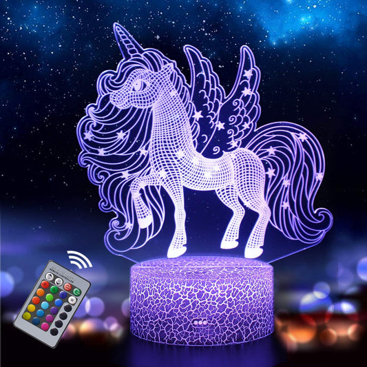 Nighdn 3D LED Unicorn Night Lamp Light for Kids Gifts Unicorn Lamp 16 Colors Change with Remote Valentine&#39;s Day Present Birthday - Executive-Skincare