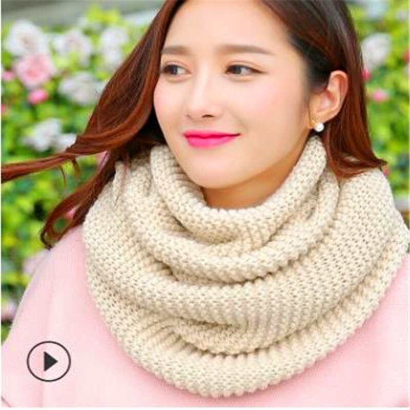 Winter new han edition scarves knitting wool collar woman with thick warm pure color 2 trap head scarf CN009 - Executive-Skincare