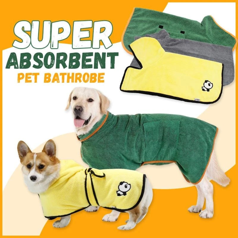 Pet Drying Coat Absorbent Bathrobe Towel Large Medium Small Dog Cat Super Fast Drying Moisture Bath Bags Robe Soft Adjustable - Executive-Skincare