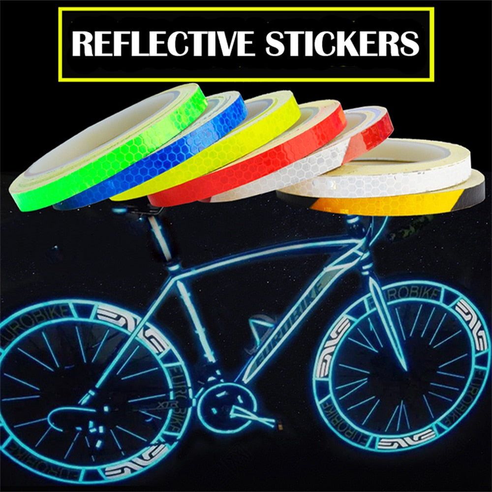 Mountain bike Reflective Stickers Reflective Strips Fluorescent Strips Luminous Reflectors Bicycle Stickers Decoration - Executive-Skincare