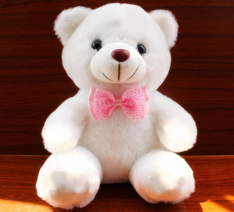 22cm Heart Teddy Bear Stuffed Animals Plush Toy Cute Teddy Dolls for Baby Gift Christmas Kids Soft I Love You Bears with Bowknot - Executive-Skincare