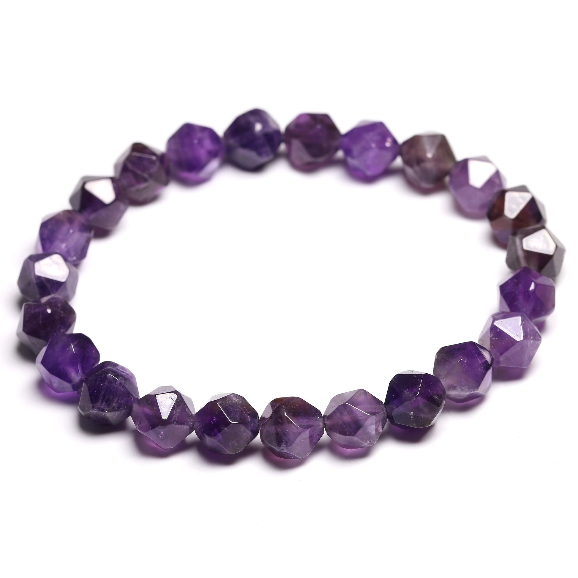 Women Bracelets Natural Amethyst Bracelet Cut Surface Couple Natural Stone Bracelet - Executive-Skincare