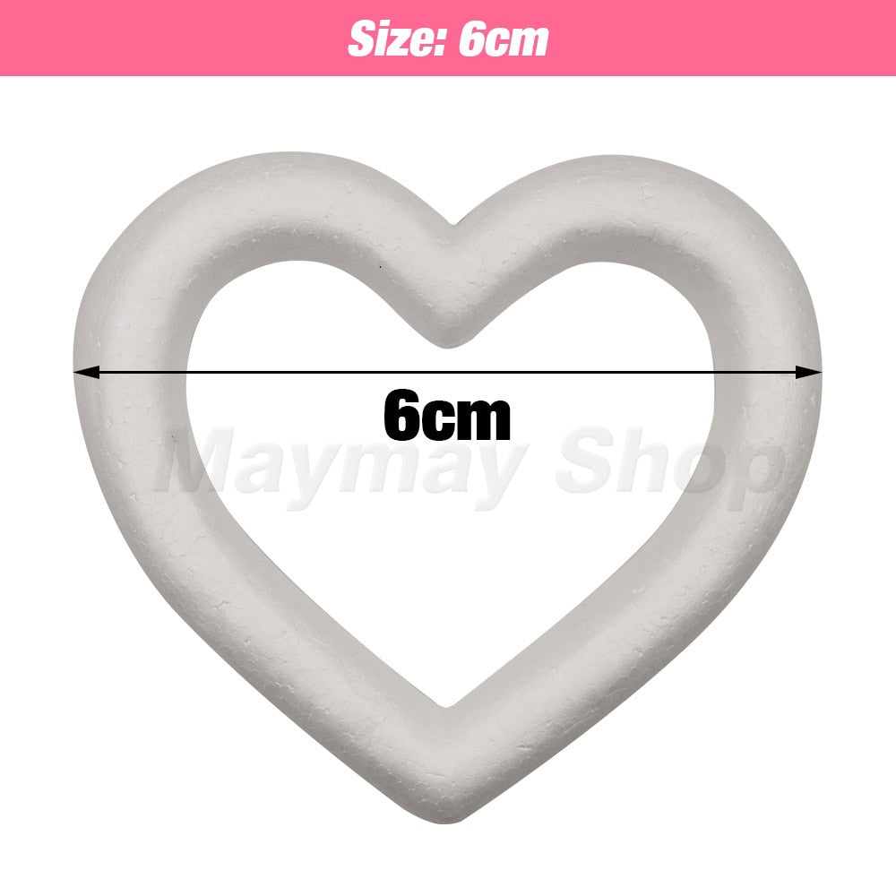 Polystyrene Styrofoam Heart Modelling Foam Hollow Heart Ring For Valentine Christmas Wedding Party DIY Craft Decoration Supplies - Executive-Skincare