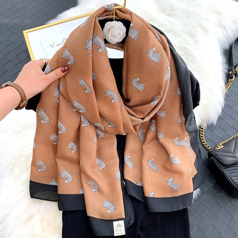 2022 New Women Cotton Scarf Winter Warm Neck Shawls and Wraps Blanket Scarfs Hijabs Headband Pashmina Female Store Foulard - Executive-Skincare