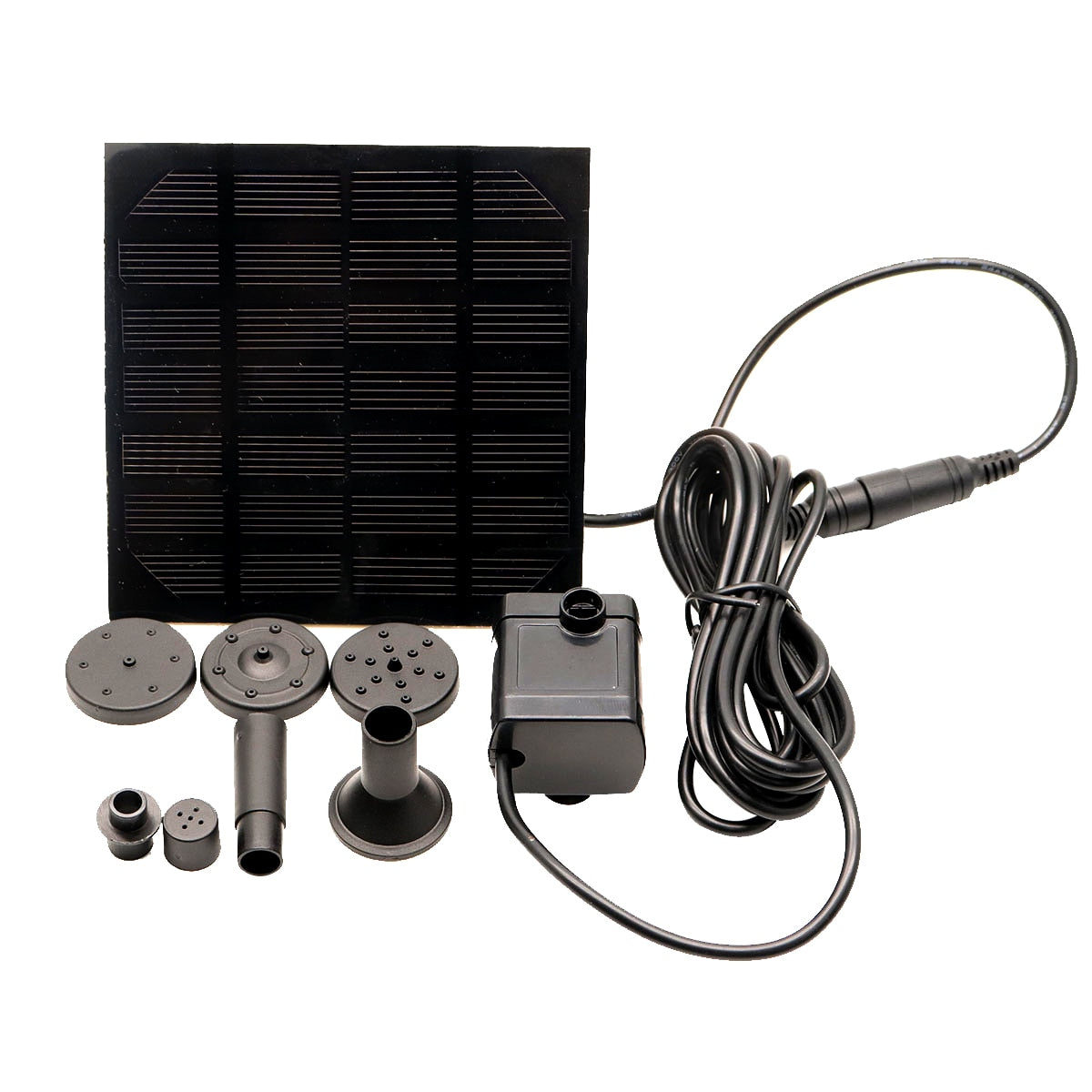 Solar Panel Powered Water Fountain Pool Pond Garden Water Sprinkler Sprayer with Water Pump &amp; 3 Spray Heads - Executive-Skincare