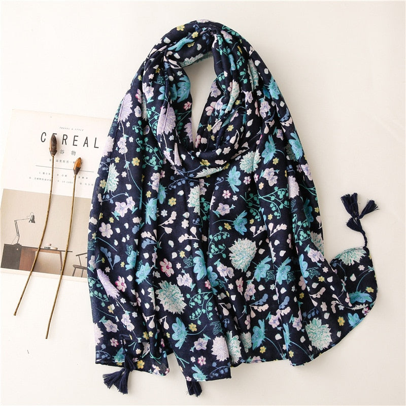 2022 New Women Cotton Scarf Winter Warm Neck Shawls and Wraps Blanket Scarfs Hijabs Headband Pashmina Female Store Foulard - Executive-Skincare