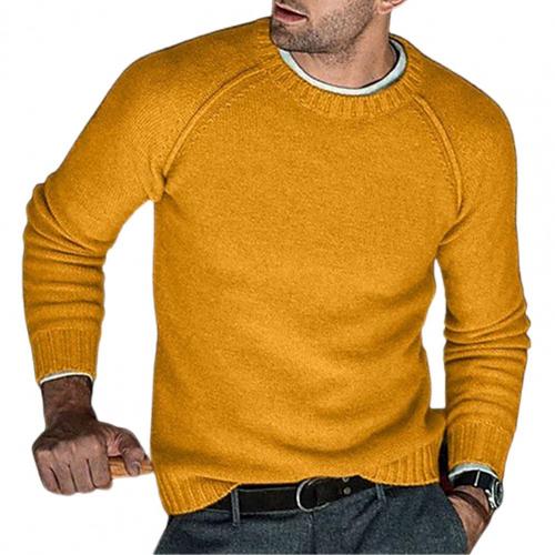 Men Sweaters Office Knitted Pullovers Long Sleeve O Neck Solid Color Jumper Autumn Winter Knitted Sweater Pullover Knit Blouse - Executive-Skincare