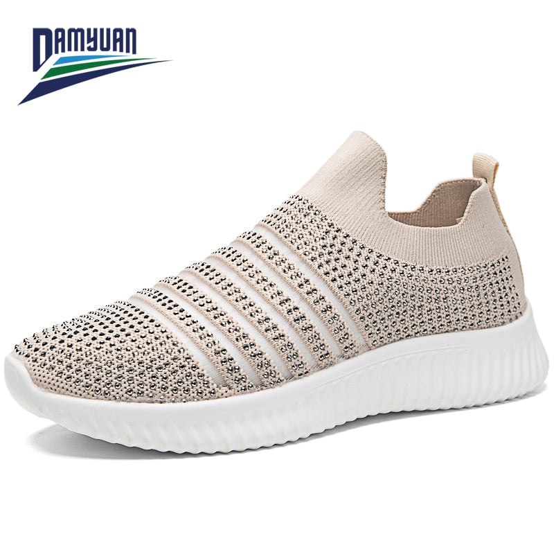 Damyuan Women&#39;s Soft Sock Sneakers Plug Breathable Comfortable Flat Shoes Women Walking Jogging Ladies Shoes Casual Shoes 35-43 - Executive-Skincare