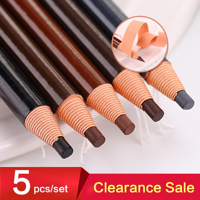 5pcs/Set Eyebrow Pencil Makeup Eyebrow Enhancers Cosmetic Art Waterproof Tint Stereo Types Coloured Beauty Tools Free Shipping - Executive-Skincare