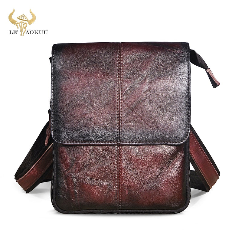 Fashion Quality Leather Multifunction Casual 8&quot; Pad Cross-body Bag Slim Satchel Messenger Bag Bum Pouch Waist Belt Pack 8713-bu - Executive-Skincare