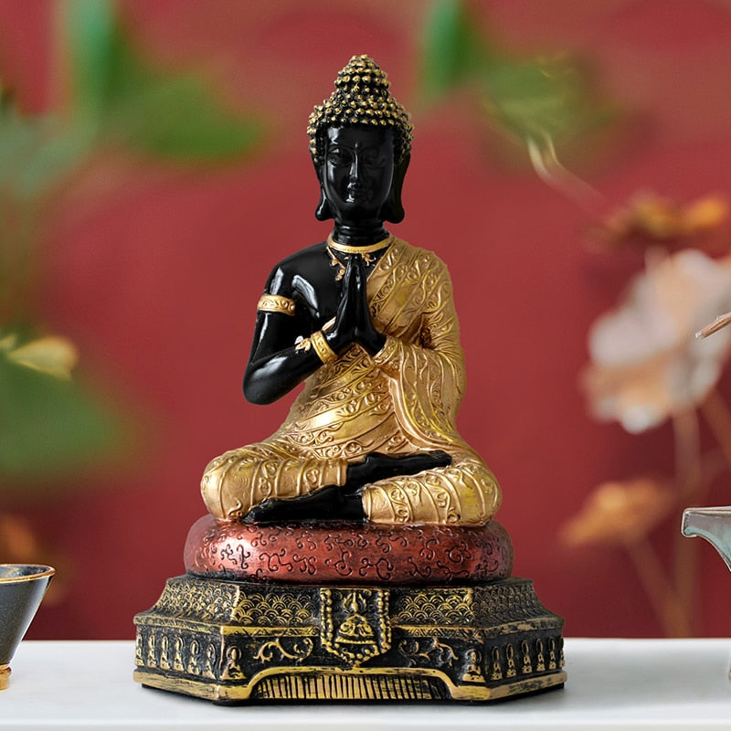 Buddha Statues Thailand for Garden office home Decor Desk ornament fengshui hindu sitting Buddha figurine Decoration - Executive-Skincare