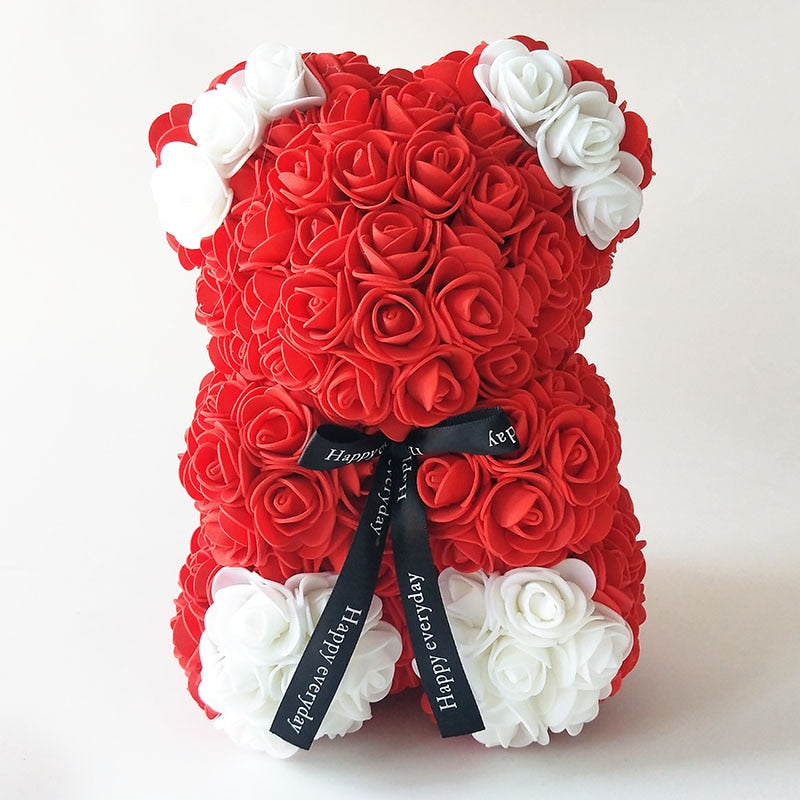 25 cm high Valentine&#39;s Day teddy bears 3.5 cm roses bear colors Holiday High-grade DIY gifts Christmas gift - Executive-Skincare