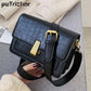 Fashion Simple Women's Designer Handbag 2020 High Quality PU Leather Women Messenger Bag Alligator Shoulder Crossbody Bags Black - Executive-Skincare