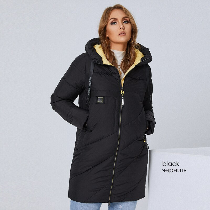 HaiLuoZi 2022 Winter Women&#39;s Jacket Long Thick Cotton Big Pockets Ladies Coat Fashion Cversize L-4XL Female Casual Coats 6896 - Executive-Skincare