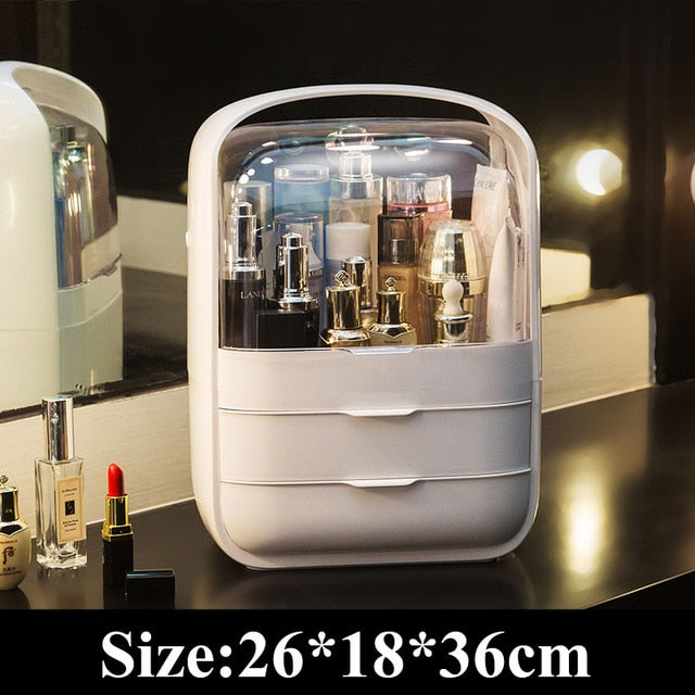 Fashion Big Capacity Cosmetic Storage Box Waterproof Dustproof Bathroom Desktop Beauty Makeup Organizer Skin Care Storage Drawer - Executive-Skincare