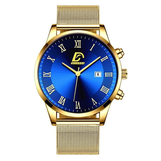 2022 Luxury Fashion Mens Minimalist Watches Luxury Stainless Steel Mesh Belt Quartz Watch Men Business Casual Clock reloj hombre - Executive-Skincare