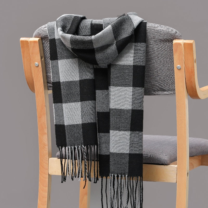 190*35cm Men girls neckwear Unisex children scarf Autumn winter long thick warm all-match Cashmere shawl pashmina muffler wrap - Executive-Skincare