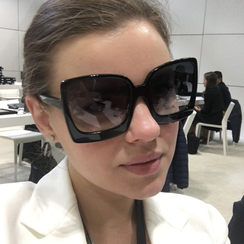 2022 Big Frame Fashion Oversized Sunglasses Women Brand Designer Plastic Female Gradient Sun Glasses gafas de sol mujer UV400 - Executive-Skincare