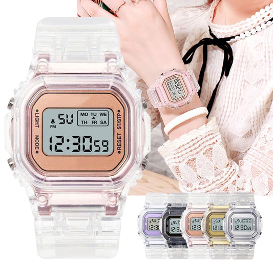 Fashion Watch Women Men Gold Casual Transparent Digital Sport Watches Lover&#39;s Gift Clock Children Wristwatch Female Reloj Mujer - Executive-Skincare