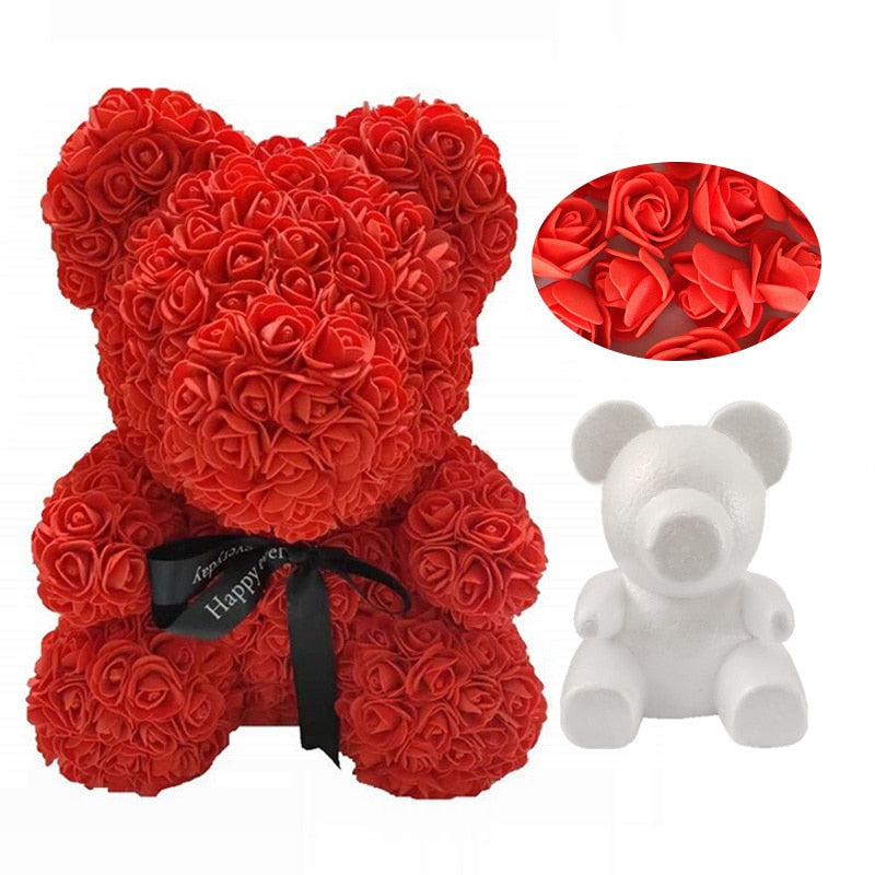 Diy Artificial Flowers Foam Teddy Bear Of Roses Mold 20cm/30cm Handmade Styrofoam Wedding Valentine&#39;s Day Present - Executive-Skincare