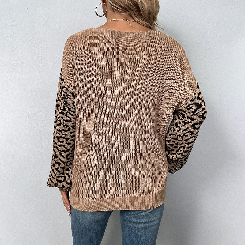 Leopard Print Knitted Sweaters - Executive-Skincare