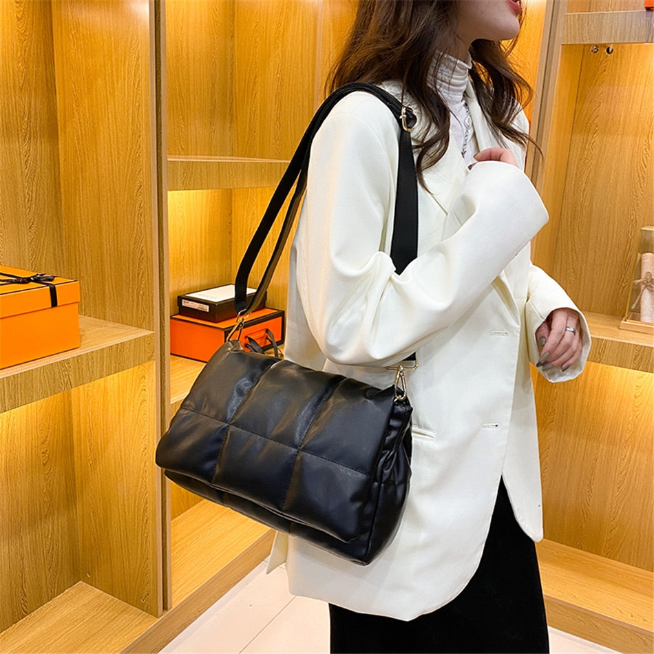 Luxury Thick Chain Design Fashion Pu Leather Shoulder Bags For Women - Executive-Skincare