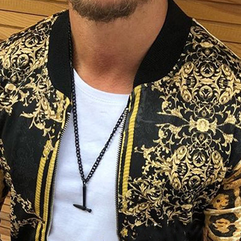 Men New 2021 Print Slim-fitting Leopard Print Crew-neck Casual Jacket - Executive-Skincare