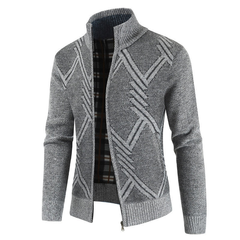 New Autumn Winter Jacket Men Coats Solid Slim Fit Thick Fleece Coats - Executive-Skincare