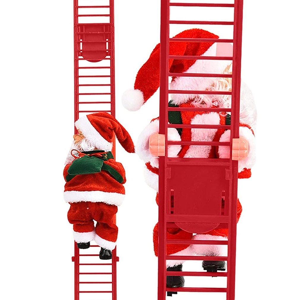 New Christmas Ornaments Gift Electric Climbing Ladder Santa Claus Doll - Executive-Skincare