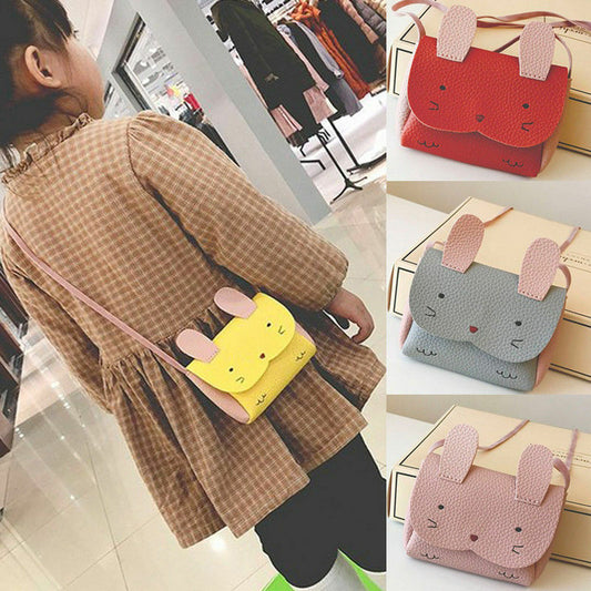 New Rabbit Purses Bag Baby Kids Girls PU Leather Shoulder Bag