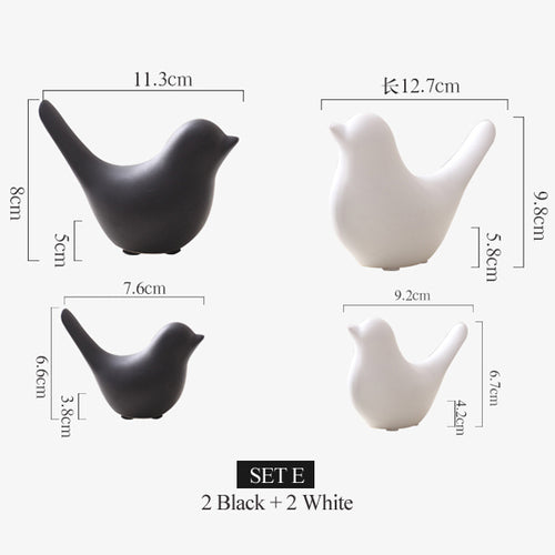 Nordic Creative White Ceramic Bird Figurines Home Decoration - Executive-Skincare