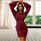 Women's Sexy Casual Long Sleeve Short Dress Mini Dress - Executive-Skincare