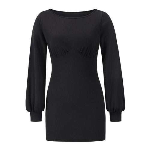 Women's Sexy Casual Long Sleeve Short Dress Mini Dress - Executive-Skincare