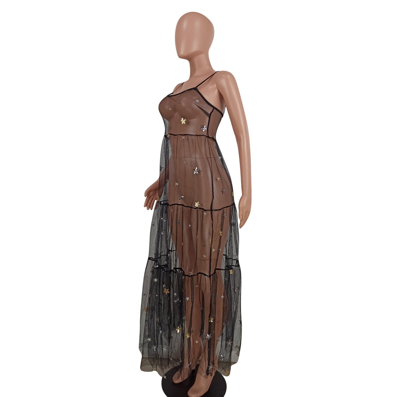 2021 Women Sleeveless Sheer Mesh Dress - Executive-Skincare