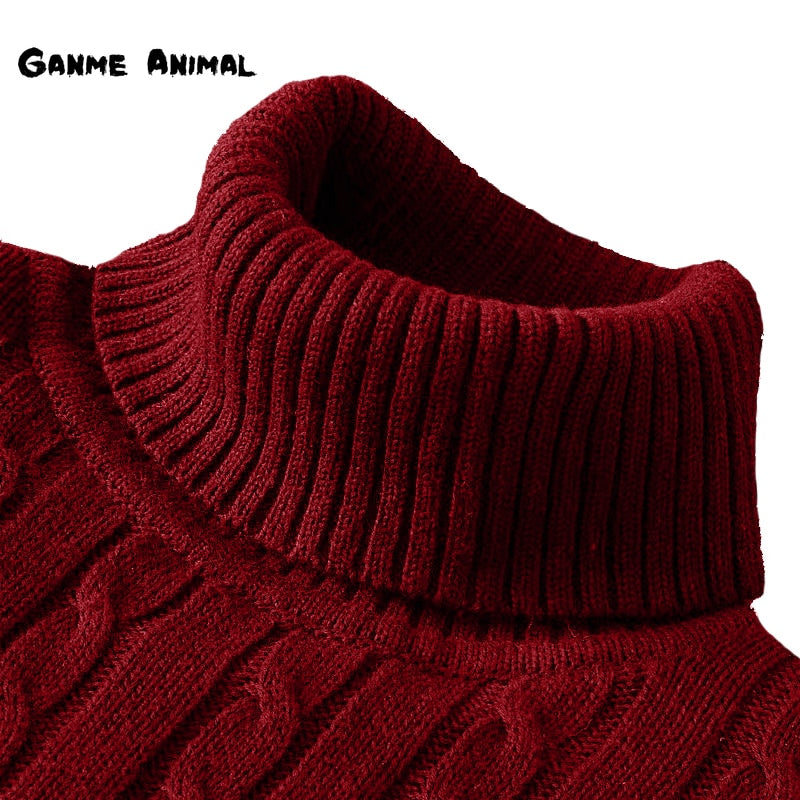 Winter Warm Turtleneck Sweater Autumn Men&#39;s Rollneck Warm Knitted Sweater protect the neck S-XXL - Executive-Skincare