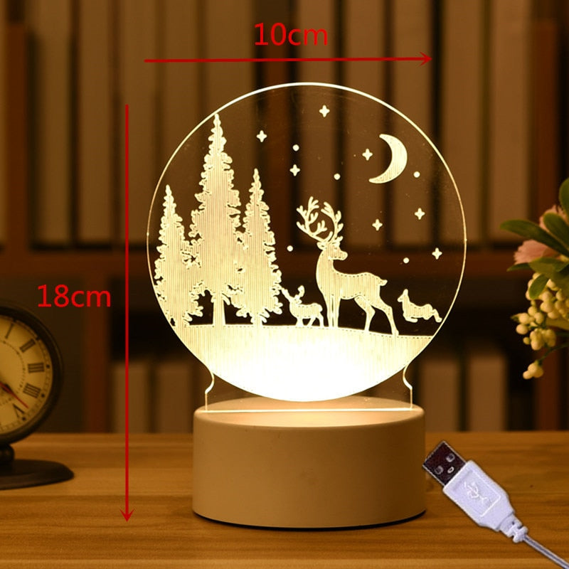 Led Lamp Night Light Christmas Decoration 2022 Wedding Decoration Party Decoration New Year 2023 Valentines Day Gift Baby Shower - Executive-Skincare