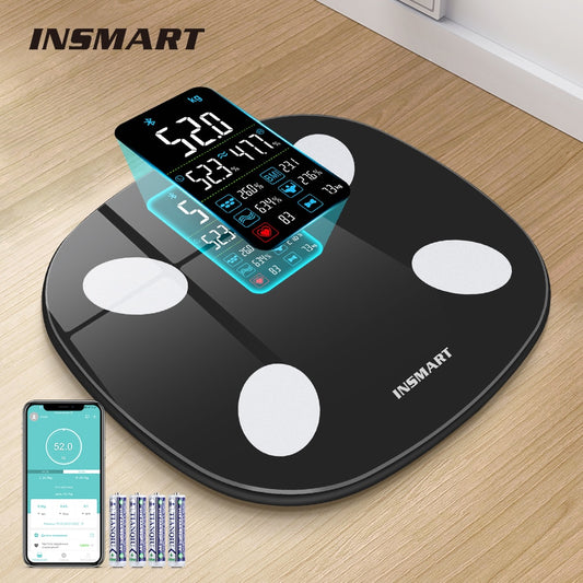 INSMART Body Weight Scale Balance Smart Scales with Screen Digital Scale for Body Weight Bmi Body Fat Bathroom Scales Bluetooth - Executive Quality Store