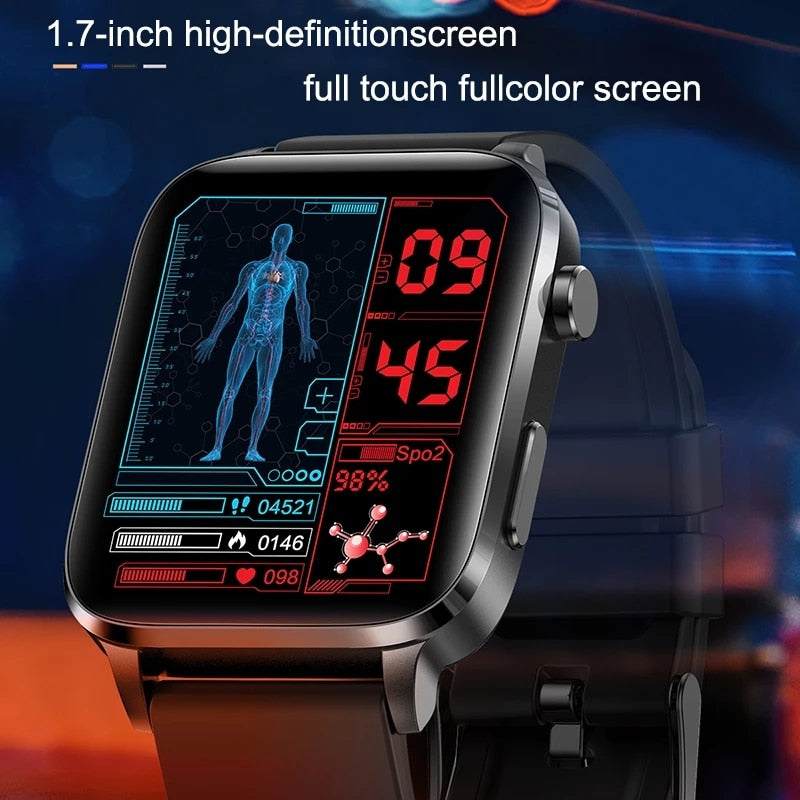 2023 New Thermometer Smart Watch Men Sangao Laser Treat Health Heart Rate Blood Pressure Sport Smartwatch Sleep Monitoring+Gift - Executive-Skincare