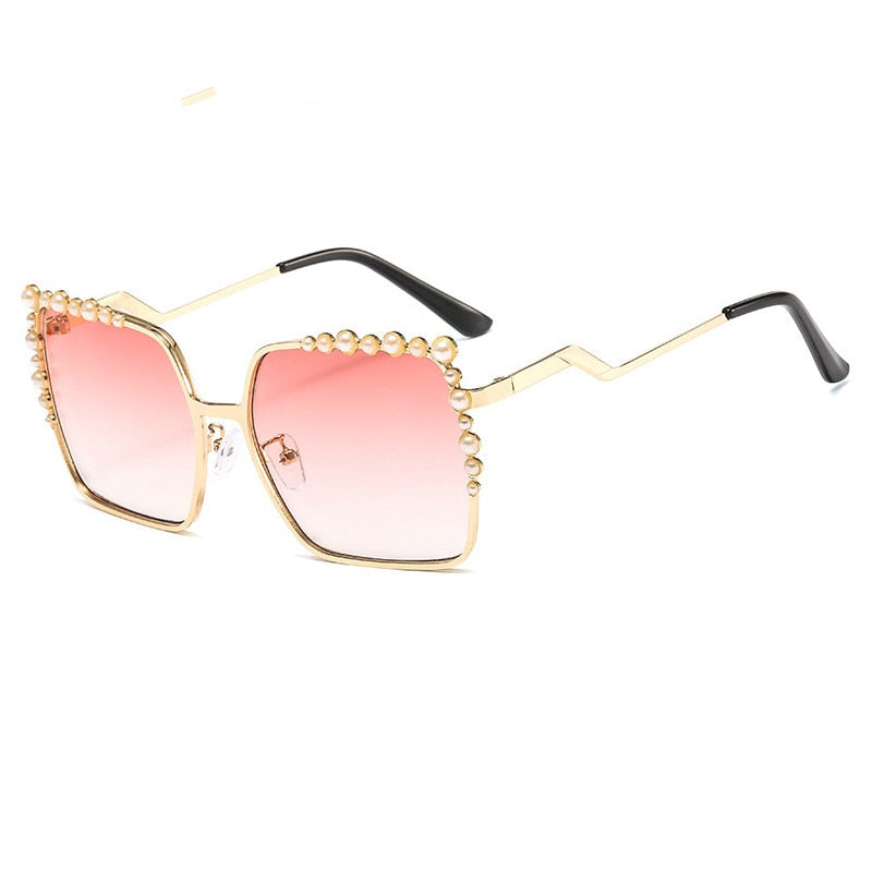 Oversized Square Sun Glasses Ladies 2022 New Luxury Pearl Sunglasses Women Brand Designer  Fashion Shades big Square - Executive-Skincare