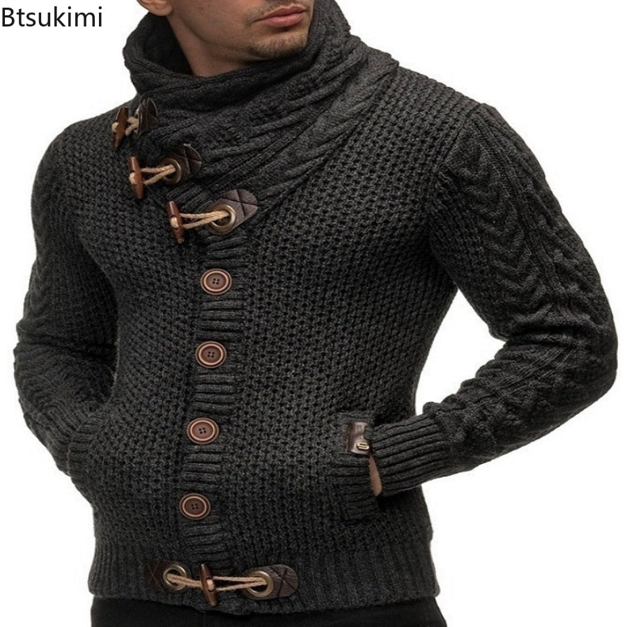 Autumn Winter Man Sweaters Streetwear Clothes Turtleneck Sweater Men Long Sleeve Knitted Pullovers Soft Warm Basic Sweater Male - Executive-Skincare