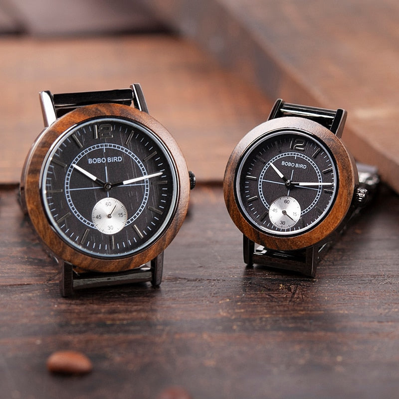 BOBO BIRD Wooden Lovers' Watches Set Top Brand Luxury Stylish Women Watch Men Great Gifts Relogio Masculino - Executive-Skincare