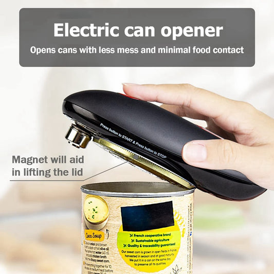 Electric Can Opener Automatic Tin Opener Canned Electric Bottle Opener Jar Opener Kitchen Gadgets Tools  No Sharp Edges Handheld - Executive Quality Store