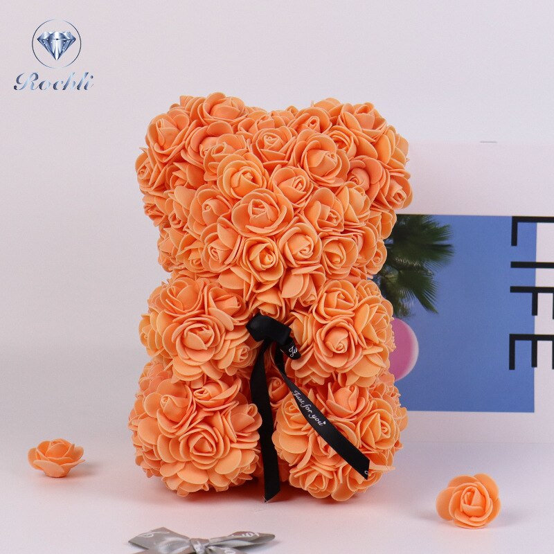 25cm Rose Bear Girlfriend Anniversary Christmas Valentine&#39;s Day Gift Birthday Present For Wedding PartyArtificial Flowers - Executive-Skincare