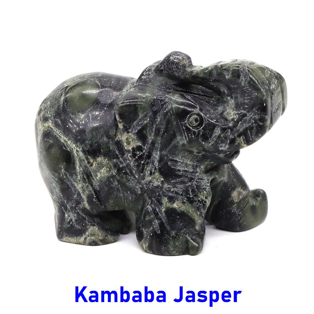 Elephant Statue Natural Gemstone Carved Healing Crystal Amethyst Quartz Animals Figurine Reiki Stones Lucky Decoration Wholesale - Executive-Skincare