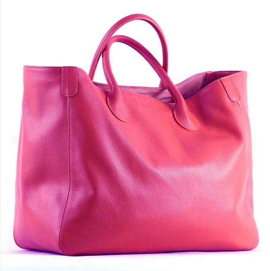 Roomy Women Bag Genuine Leather Handbag Luxury Cowhide Casual Tote Thick Real Natural Leather Bucket Shopper Daily Bag Big Purse - Executive-Skincare