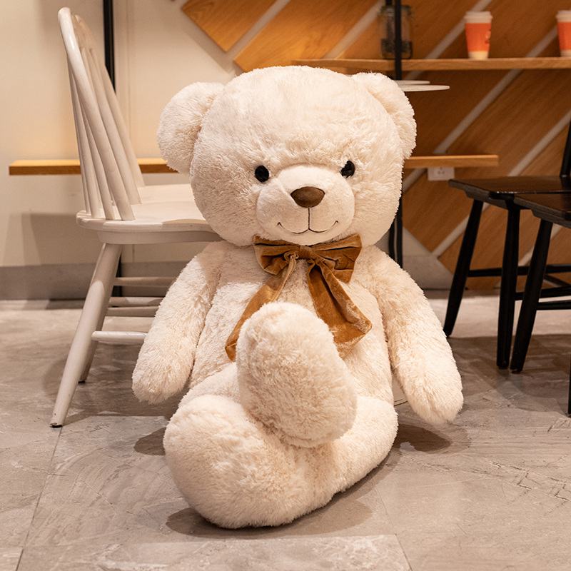 90cm New Teddy Bear Large Plush Stuffed Toys Doll Bow Tie Decorative Fabric Comfortable Girlfriend Sleeping Pillow Sofa Cushion - Executive-Skincare