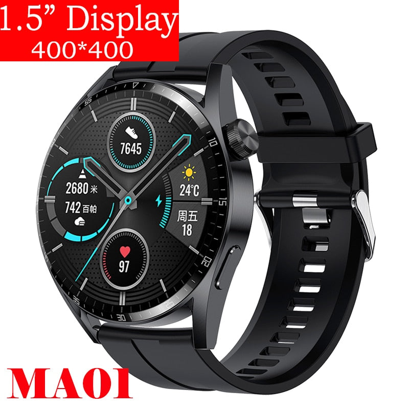 2022 Smart Watch Men Android GT3 1.5 inch Always Display Bluetooth Call IP68 Wateroproof Smartwatch for Men Huawei Xiaomi Iphone - Executive-Skincare