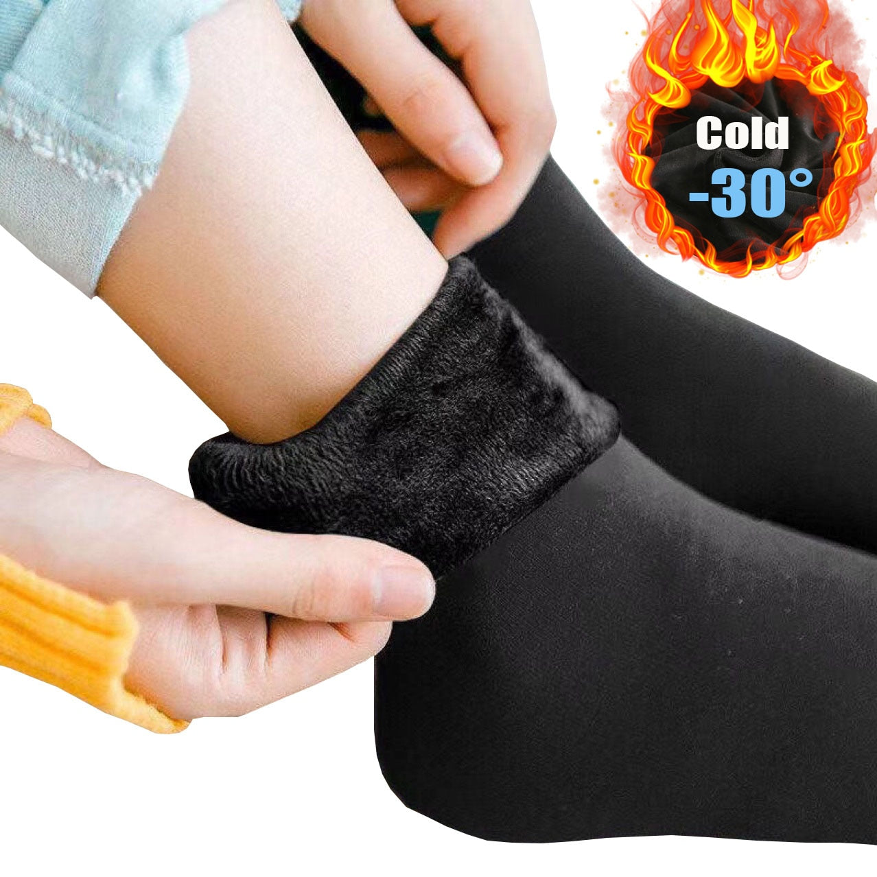 New Velvet Women Winter Warm Thicken Thermal Socks Soft Casual Solid Color Sock Wool Cashmere Home Snow Boots Floor Sock 1Pairs - Executive-Skincare